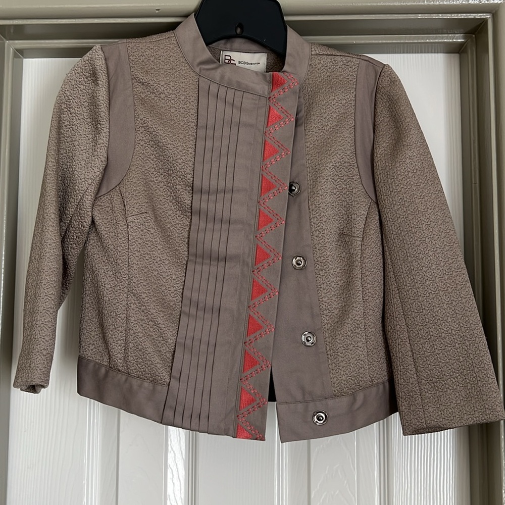 Bcbgeneration Stylish pleat front Taupe Jacket with accents